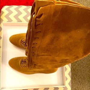 Tan Suede heel boots